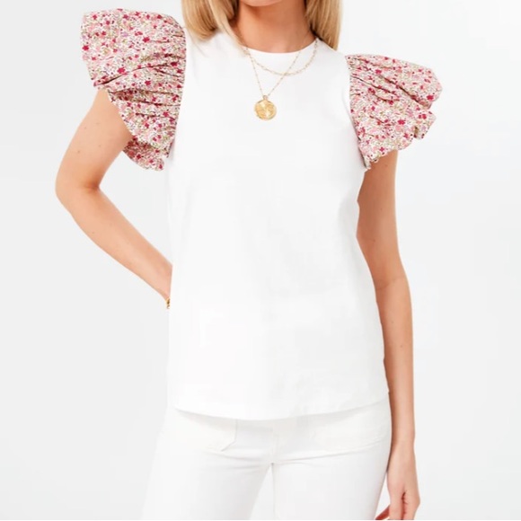 Floral Sleeve and White Shelby TeeHYACINTH HOUSE